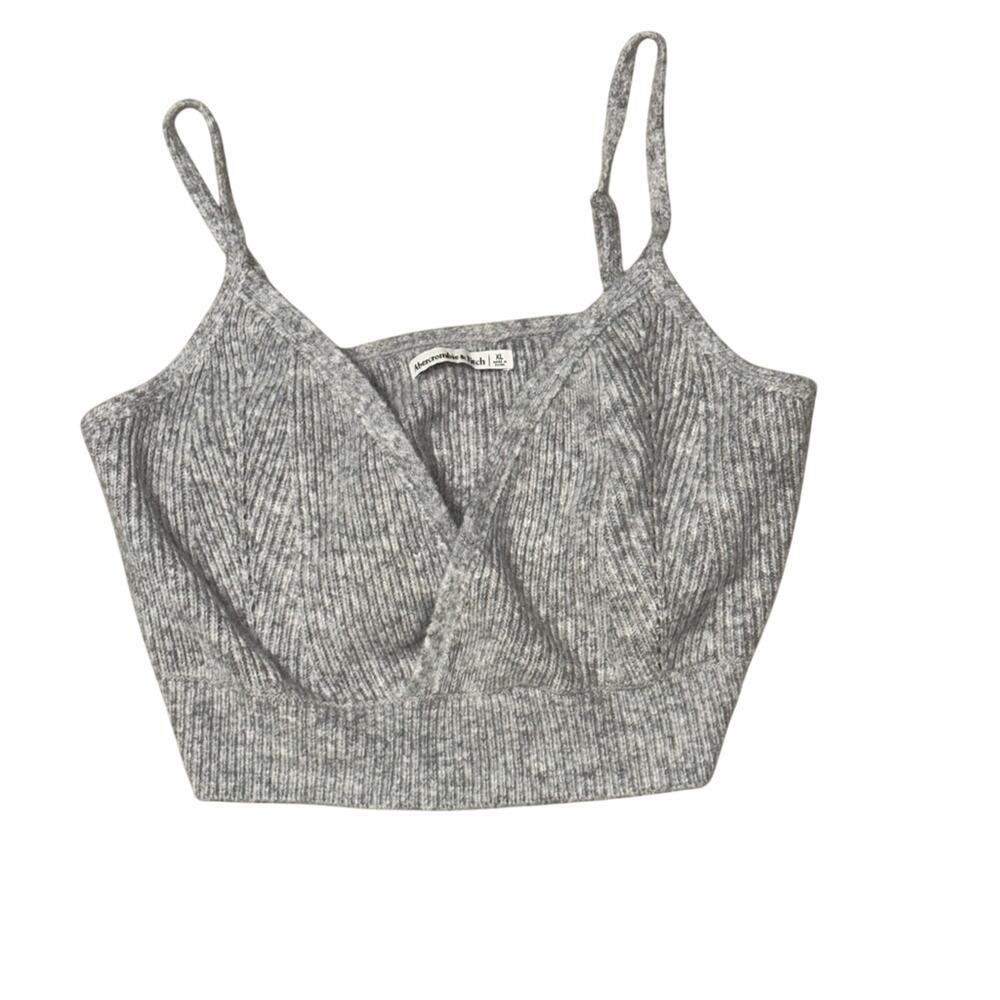 Abercrombie & Fitch Knit Crop Bralette Top Gray Size XL